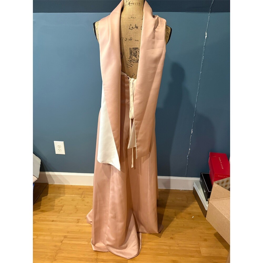 Niki by Niki Livas Evening Gown Womens M Strapless Long Pink Wrap Brooch - Picture 6 of 12
